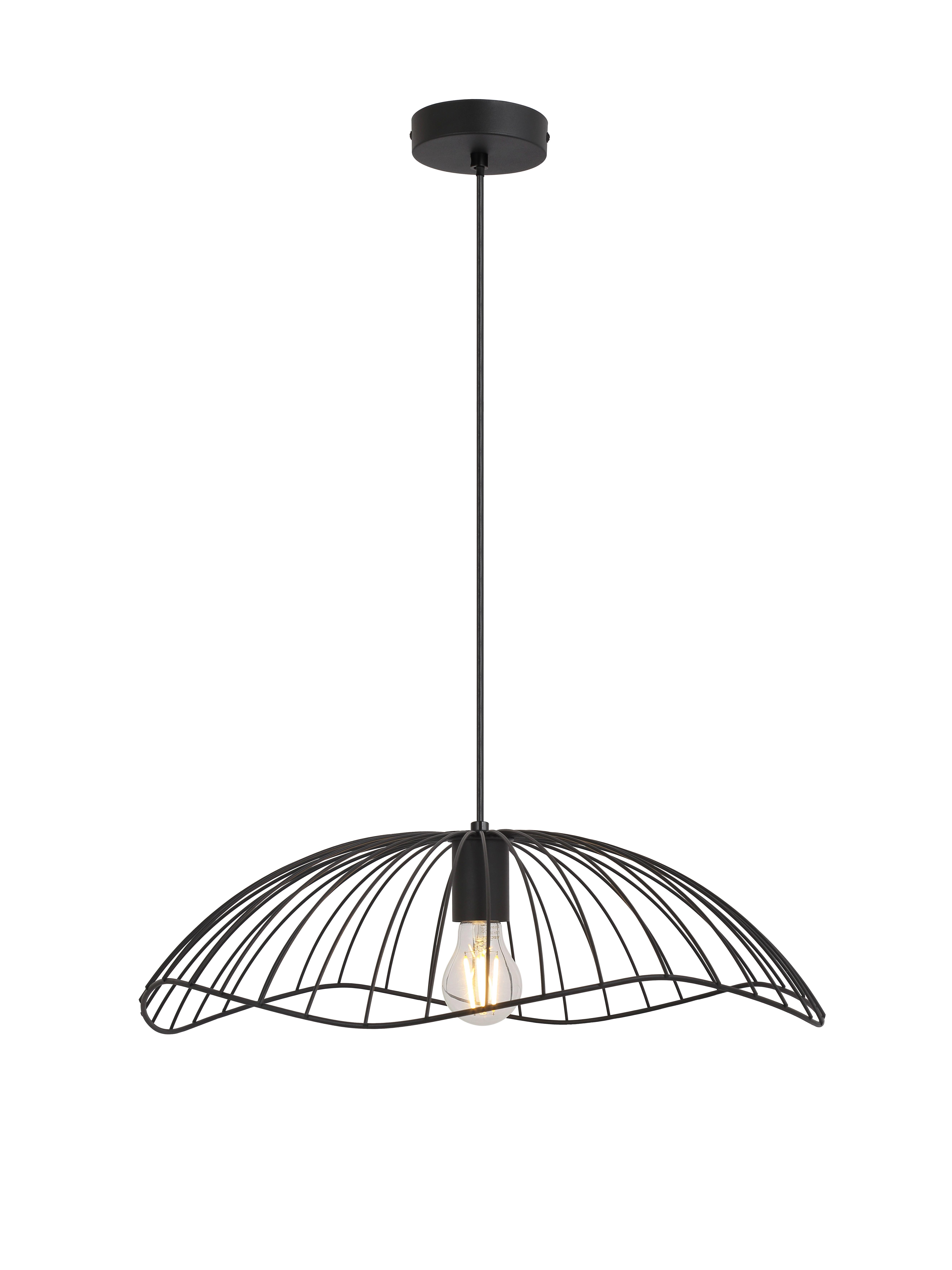 Hängeleuchte Eliot max. 40 Watt - Schwarz, MODERN, Kunststoff/Metall (50/120cm) - Modern Living