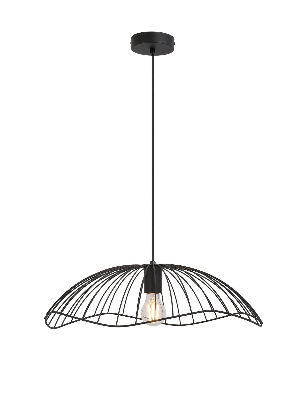 Hängeleuchte Eliot max. 40 Watt - Schwarz, MODERN, Kunststoff/Metall (50/120cm) - Modern Living