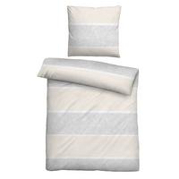 POŚCIEL MELANGE STREIFEN - beżowy/jasnoszary, Design, tkanina (135/200cm) - Novel