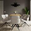 STOL MED ARMSTÖD KARO - svart/cremefärgad, Modern, metall/textil (58/88/65cm) - Bessagi Home