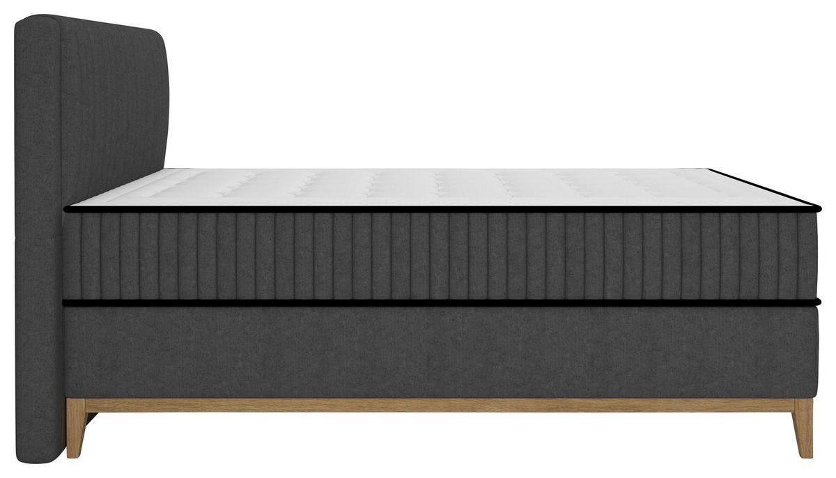 Bett Elena Schwarz ca. 120x200cm - Schwarz, KONVENTIONELL, Holz/Holzwerkstoff (120/200cm) - Sembella