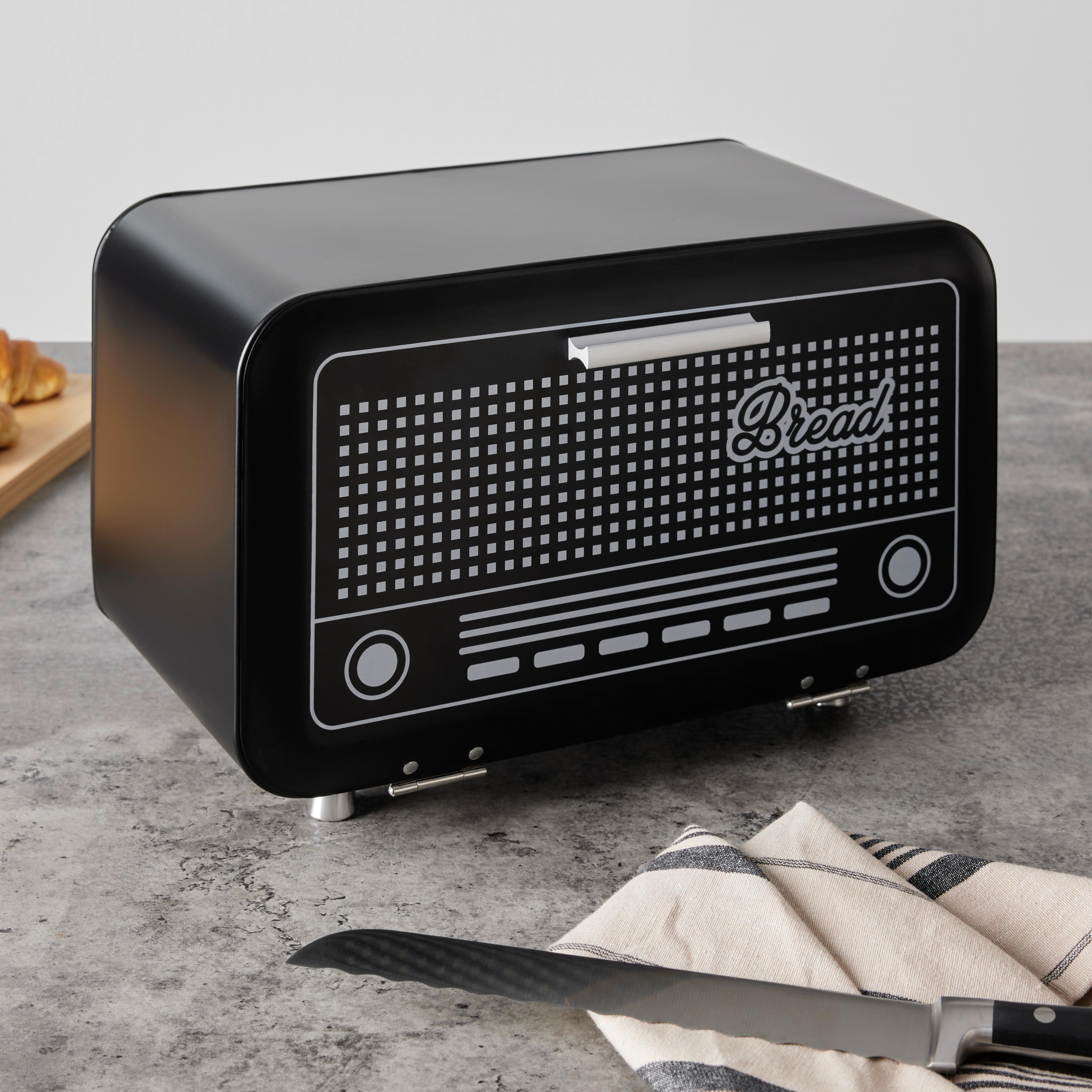 Brotbox Radio Schwarz/Weiß - Schwarz/Weiß, MODERN (33,5/17/19cm) - Mömax