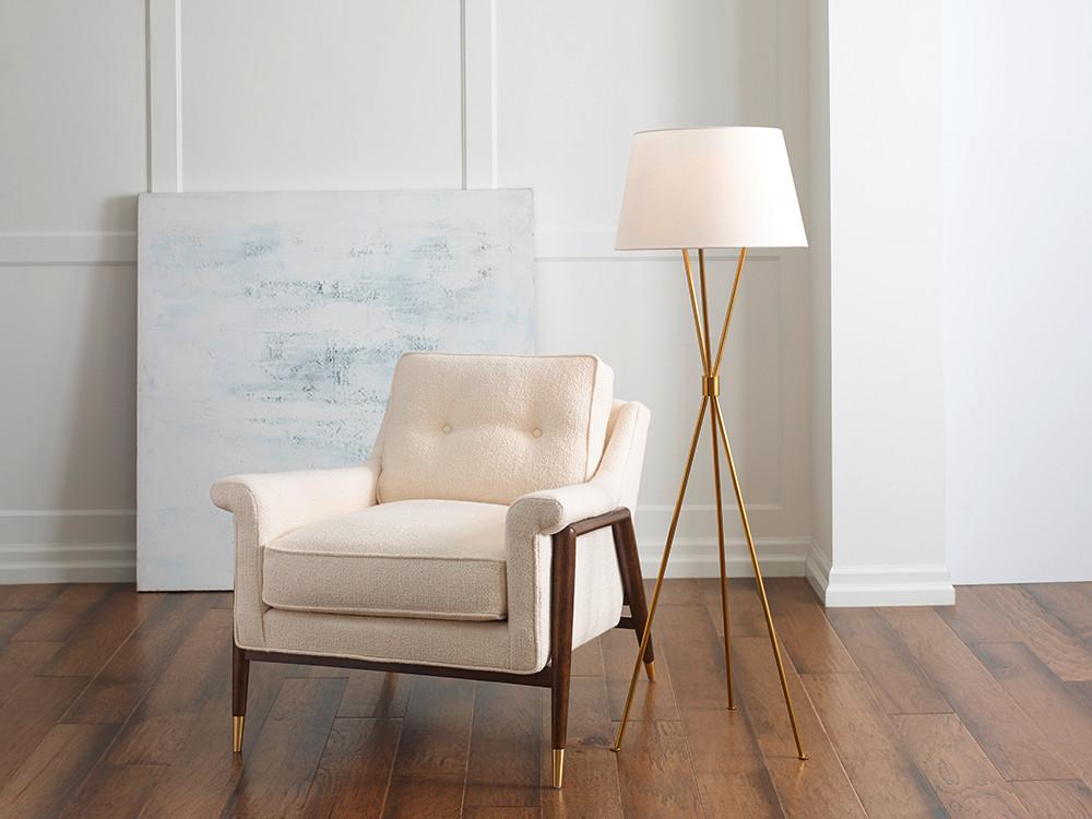 Svjetiljka Podna Fe-Penny-Fl-Bb - boje mjeda, Lifestyle, tekstil/metal (47/139.7cm) - Elstead Lighting