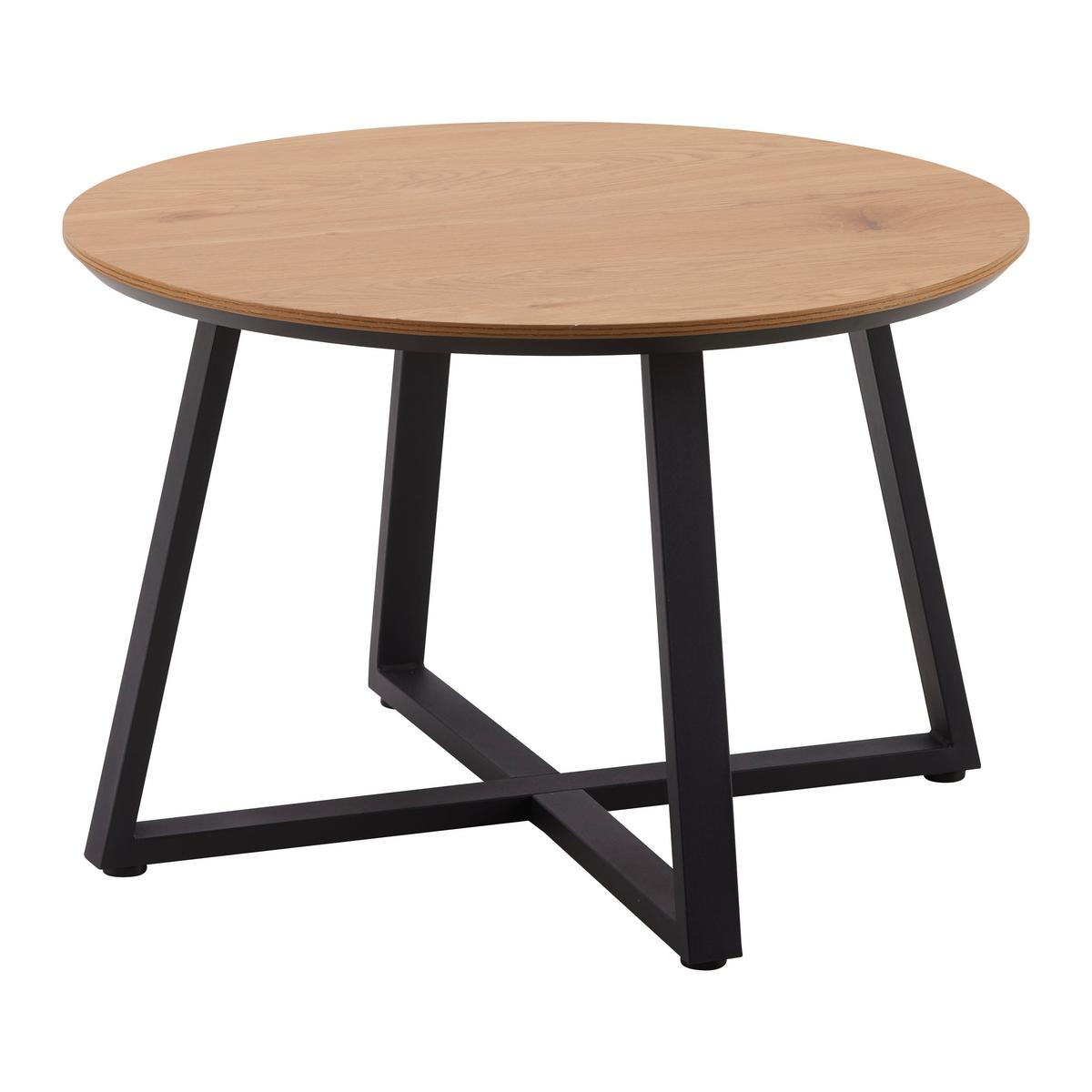Couchtisch Brava Naturfarben/Schwarz - Schwarz/Naturfarben, MODERN, Holzwerkstoff/Metall (70/45cm) - Based