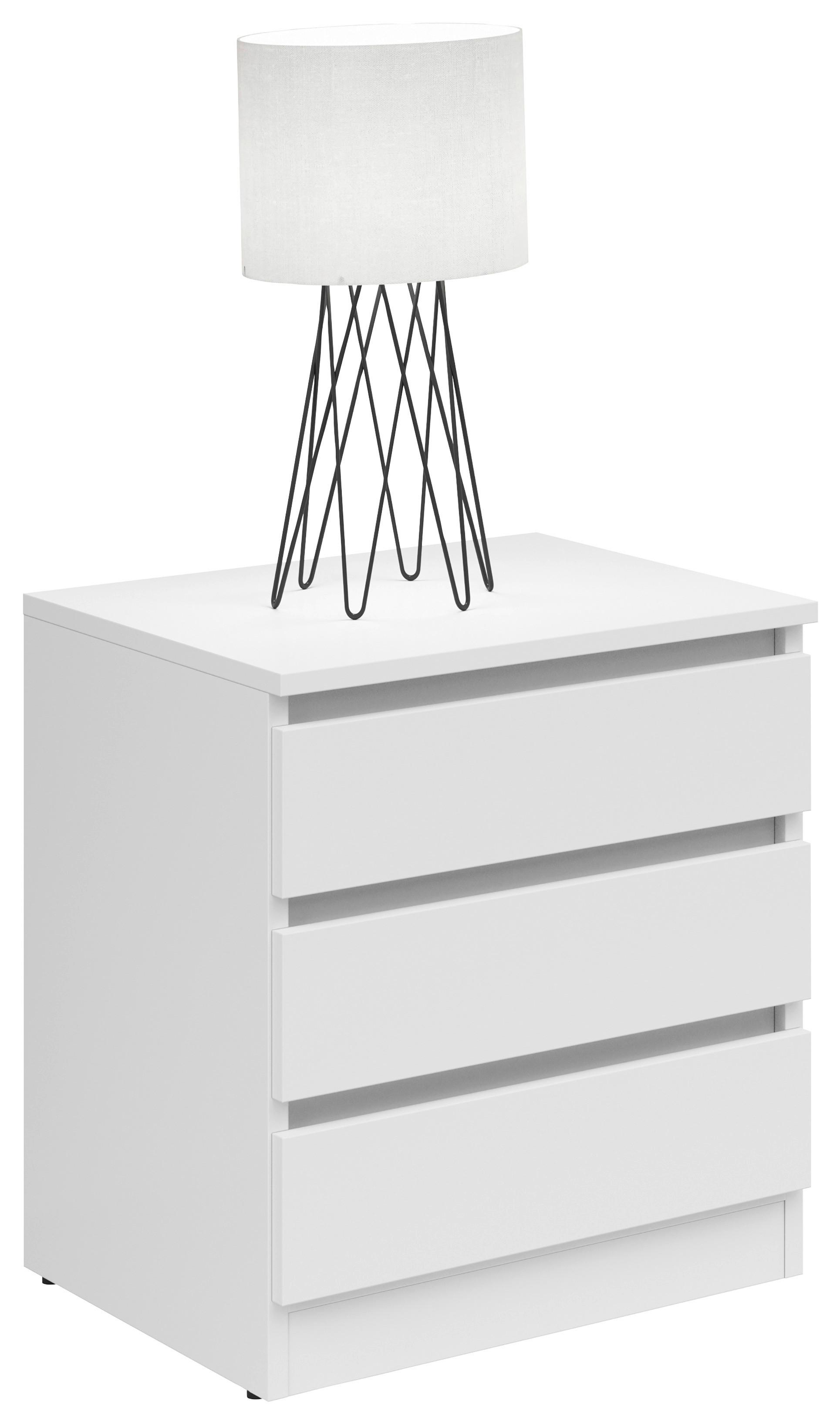 Nachtkästchen in Weiß - Weiß, KONVENTIONELL, Holzwerkstoff (45/55/42cm) - Mömax