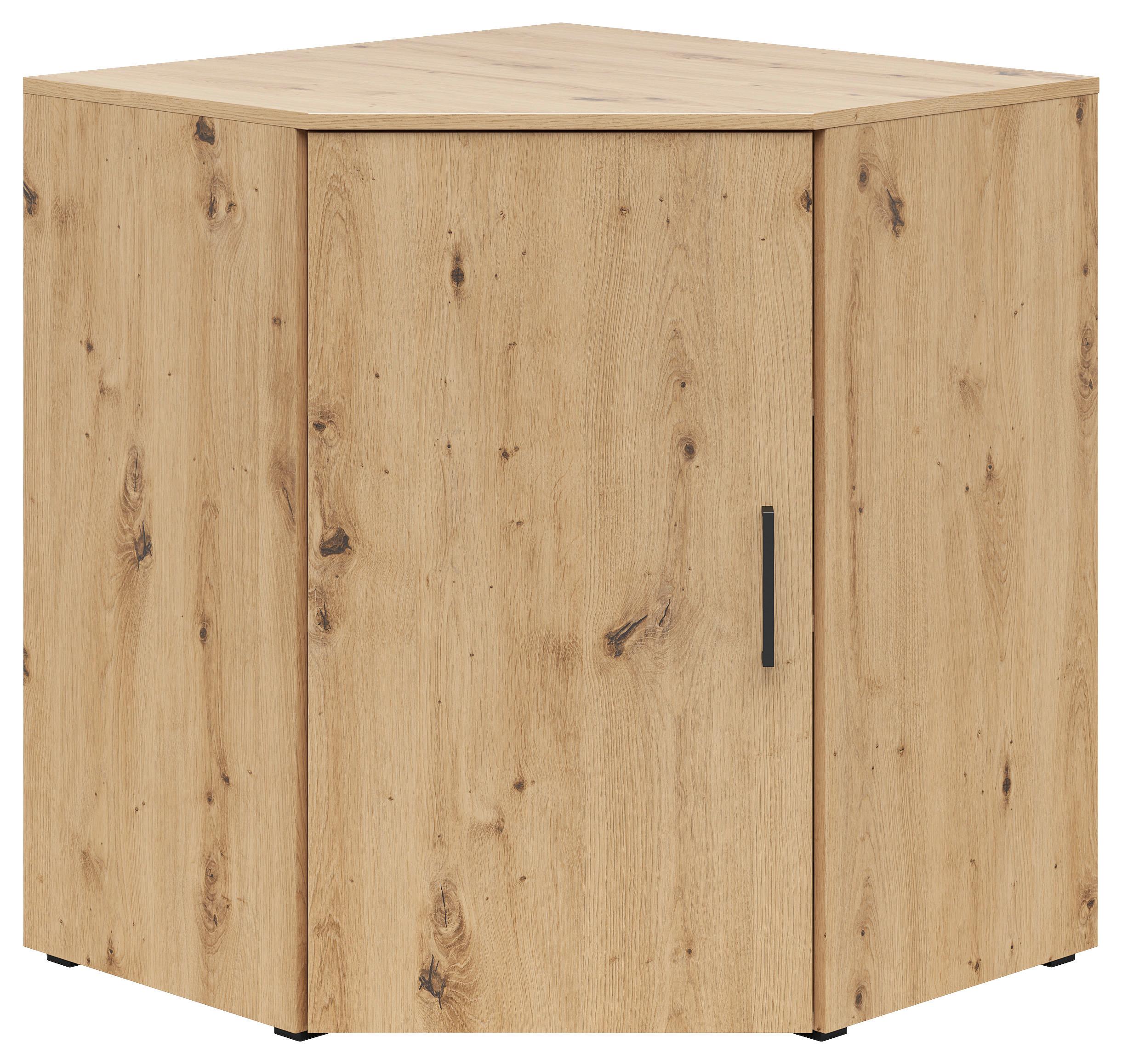 Eckkommode Multistauraum Eiche Artisan - Anthrazit/Schwarz, Modern, Holzwerkstoff/Kunststoff (71,5/83/71,5cm) - Premium Living