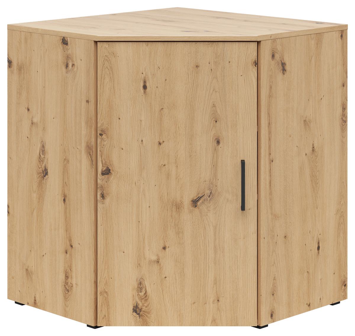 Eckkommode Multistauraum Eiche Artisan - Anthrazit/Schwarz, Modern, Holzwerkstoff/Kunststoff (71,5/83/71,5cm) - Premium Living