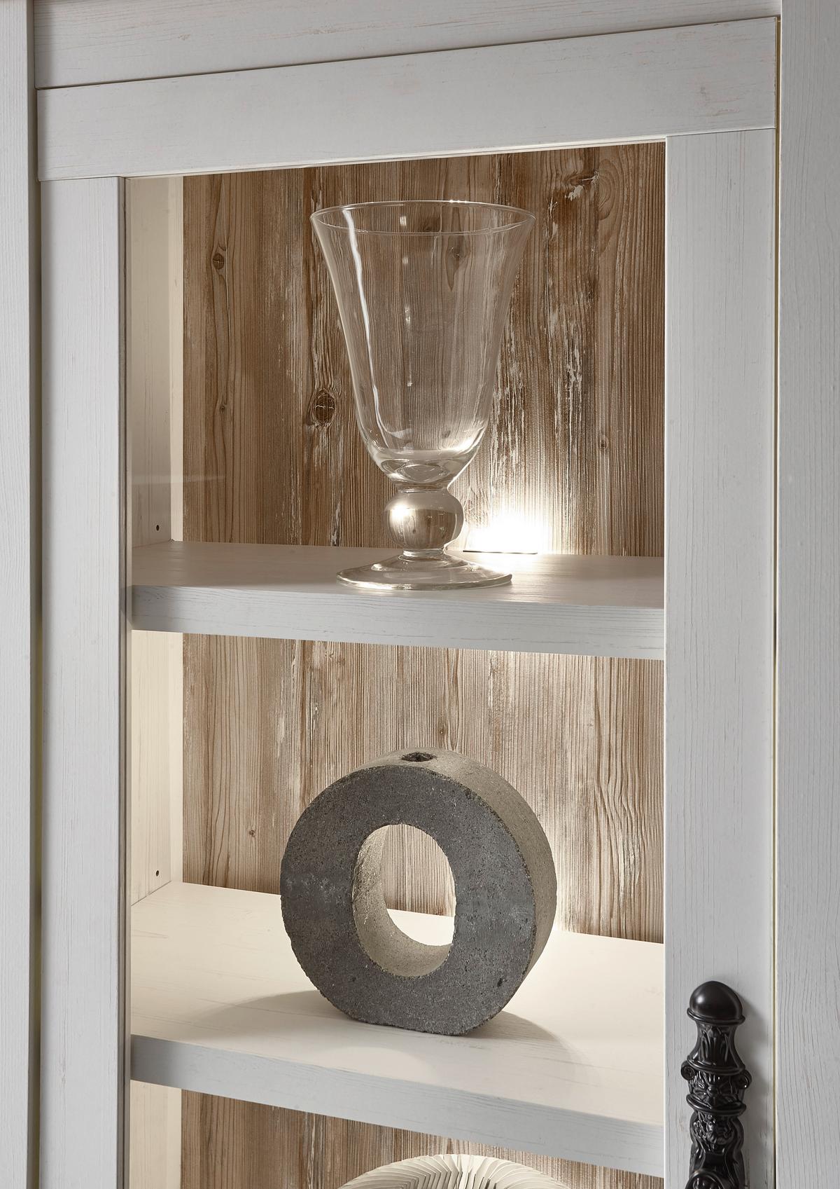 Wohnwand Florenz Pinienfarben/Hellbraun - Hellbraun/Eichefarben, Design, Holzwerkstoff/Metall (320/201/44cm) - MID.YOU