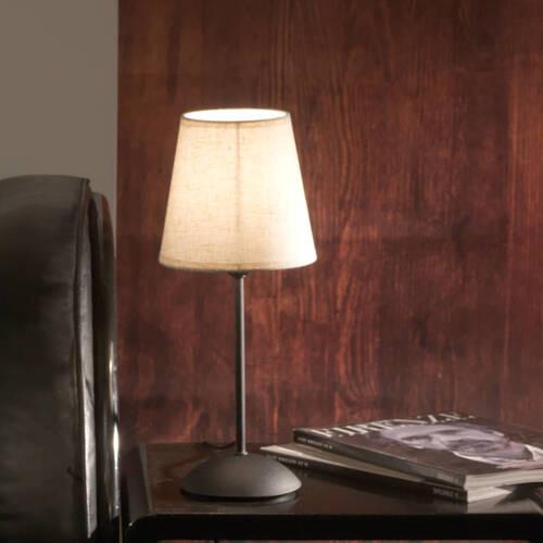Nachttischleuchte Loris nero Creme/Schwarz max. 6 Watt - Creme/Schwarz, KONVENTIONELL, Textil/Metall (15/15/36cm)