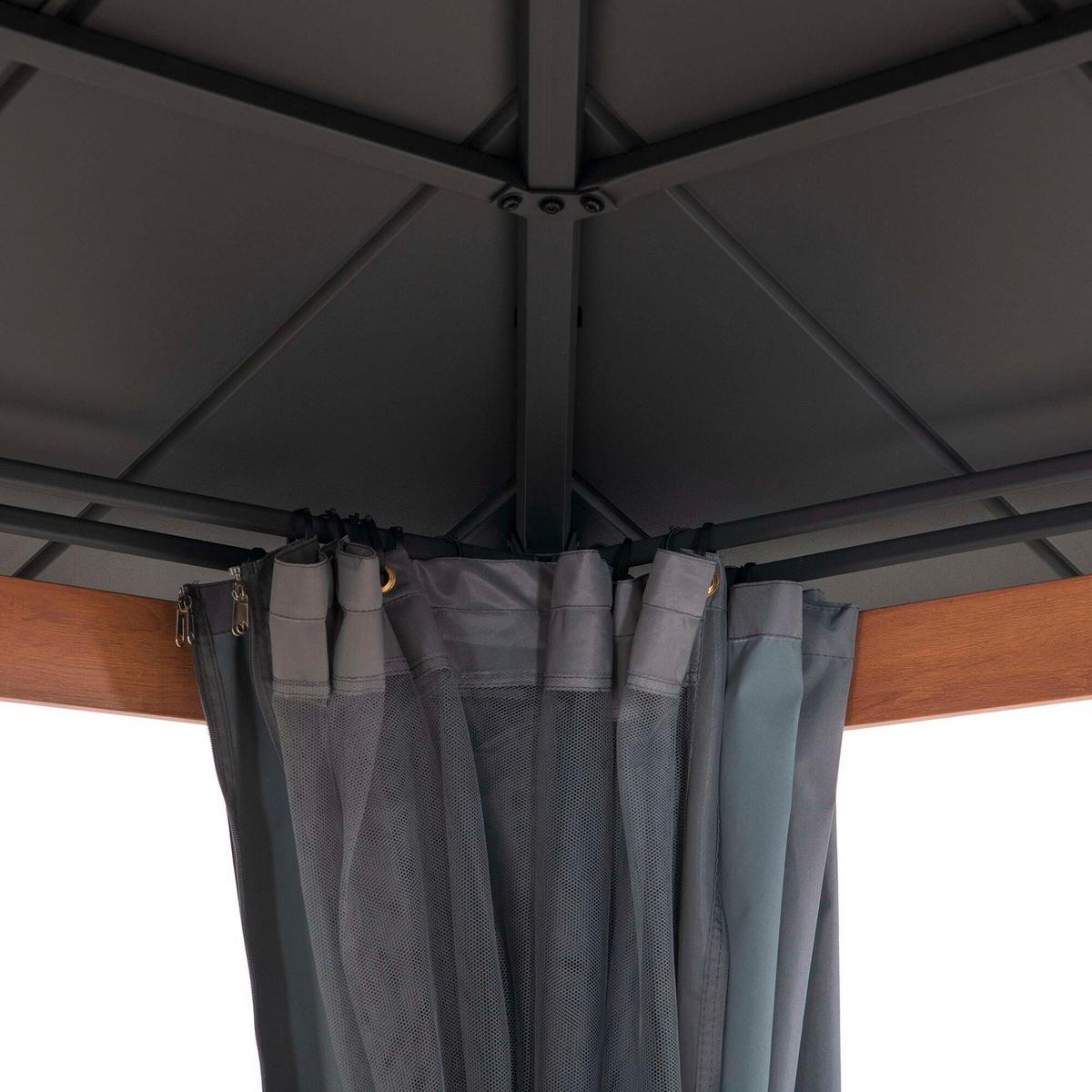 Pavillon-Seitenteil Gazebo Vorhang für 300x300cm, 4 Stk. - Grau, Basics, Kunststoff (265null) - Modante