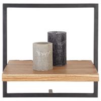 Wandregal in Schwarz/Akaziefarben - Schwarz/Akaziefarben, MODERN, Holz/Metall (35/35/25cm) - Mömax