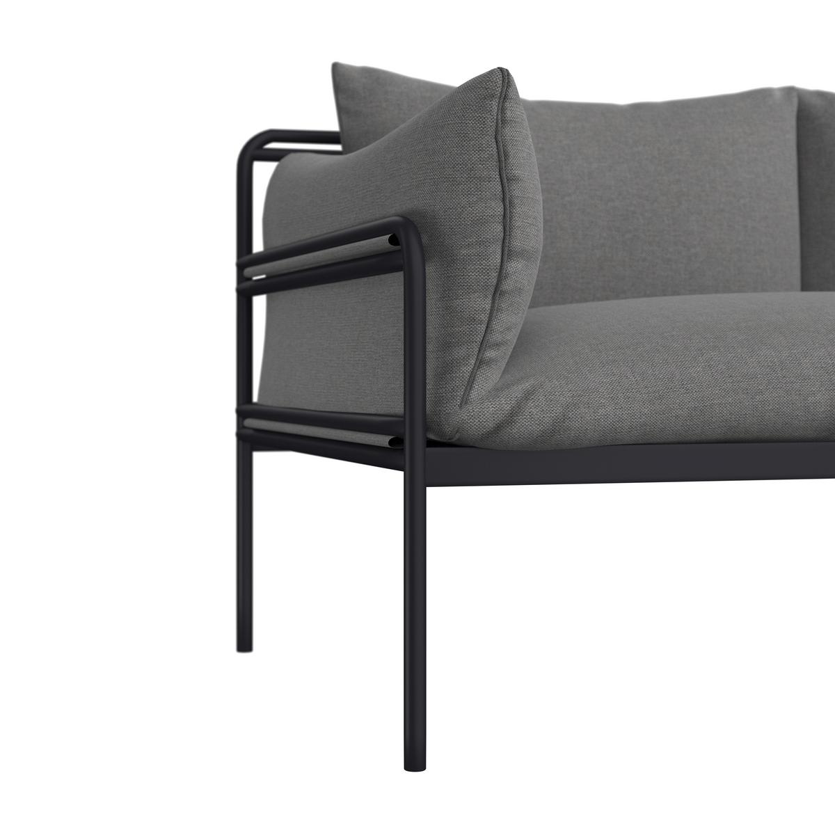 Garnitură grădină Anny - antracit/gri, Modern, sticlă/metal (218/69/76cm) - Bessagi Garden