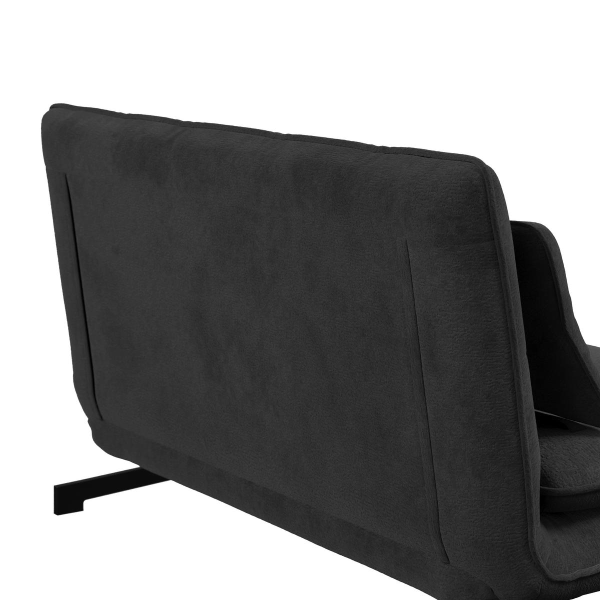 Kanapéágy Luna - fekete/sötétszürke, Modern, textil/fém (142/62/40cm) - Bessagi Home