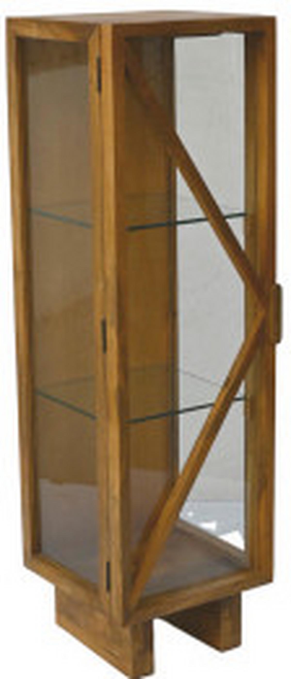 Vitrine Kella Naturfarben B: 40 cm - Naturfarben, Design, Glas/Holz (40/137/39cm) - Livetastic