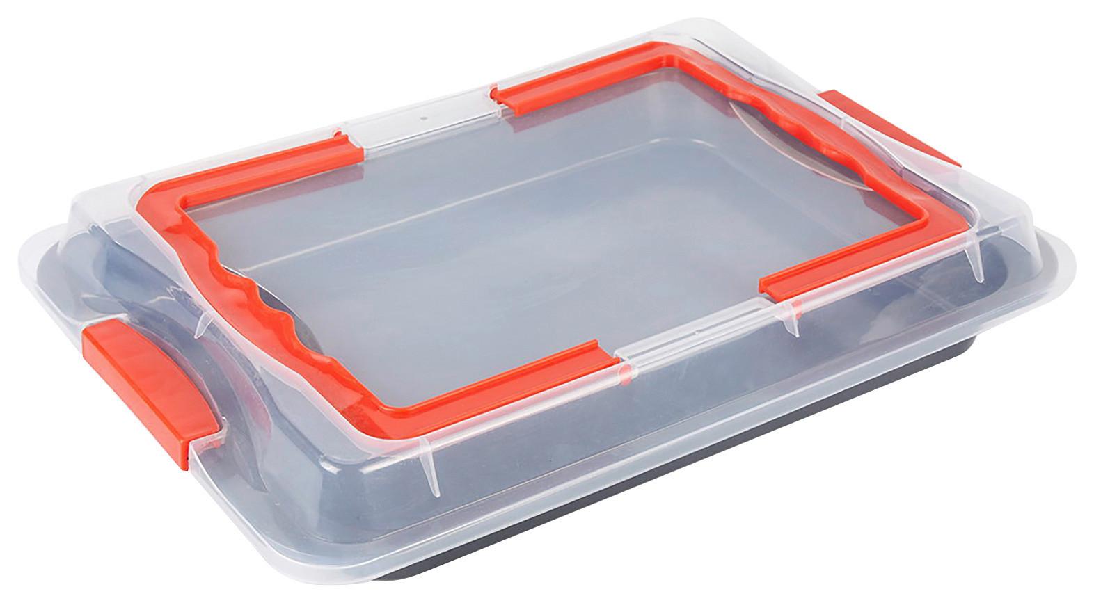 KAK-/TÅRTBOX BAKERY - röd/grå, Klassisk, metall (29/4/42cm) - Mömax