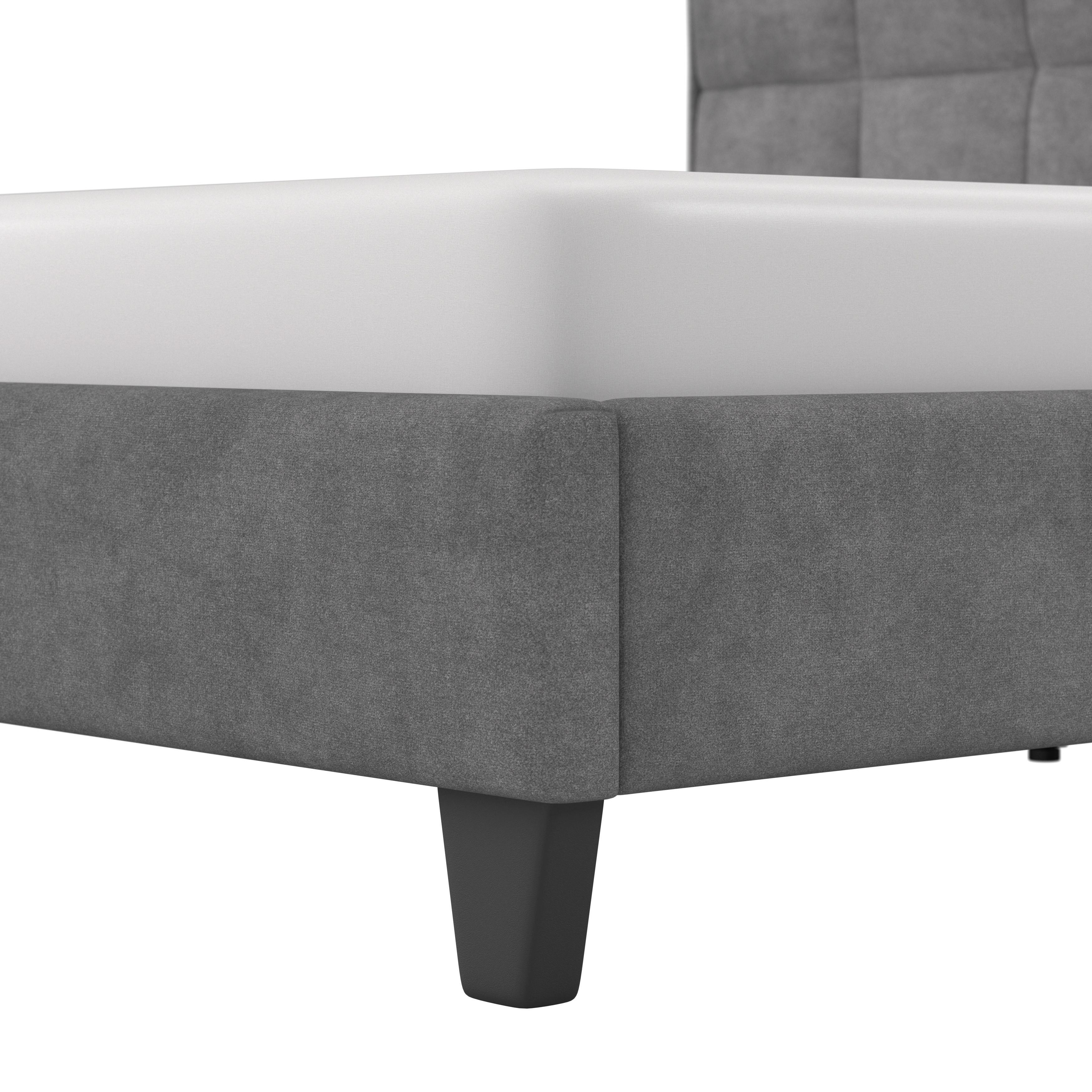 STOPPAD SÄNG VALERIA - grå/svart, Modern, trämaterial/trä (180/200cm) - Bessagi Home
