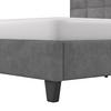 STOPPAD SÄNG VALERIA - grå/svart, Modern, trämaterial/trä (180/200cm) - Bessagi Home