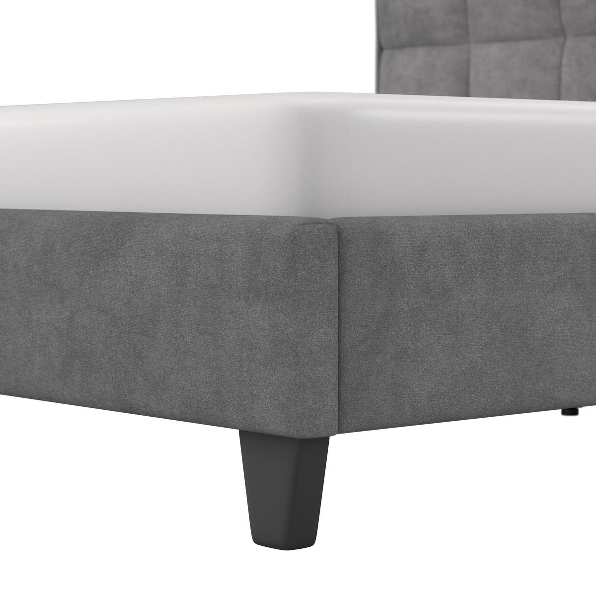 Pat tapițat Valeria cca 180X200 cm gri - gri, Modern, lemn/textil (180/200cm) - Bessagi Home
