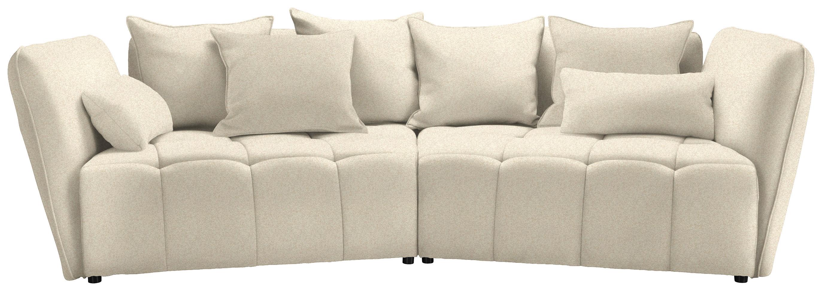 Boxspringsofa Sofi Creme - Creme/Schwarz, MODERN, Textil (294/93/152cm) - Premium Living