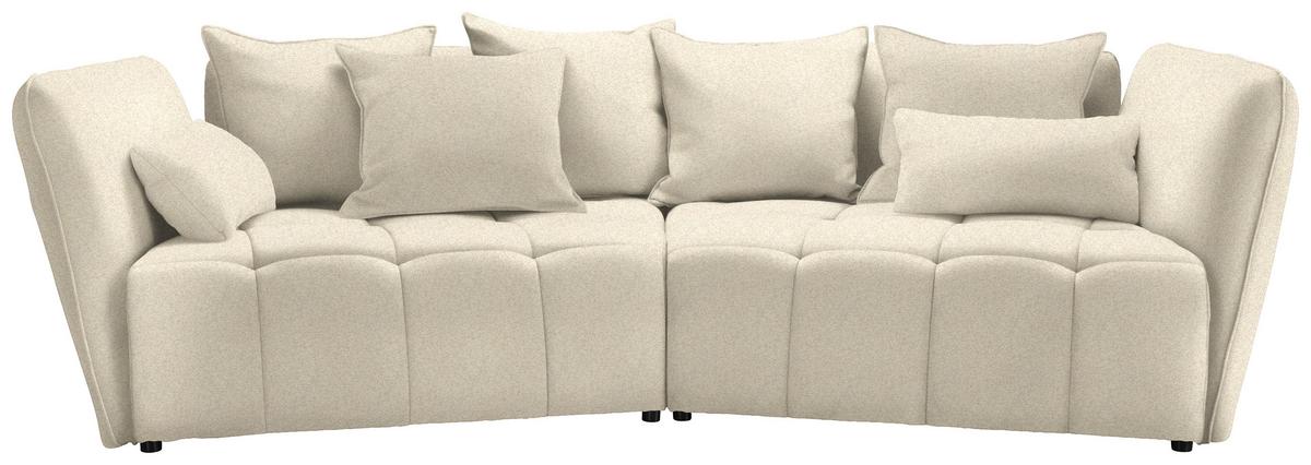Boxspringsofa Sofi Creme - Creme/Schwarz, MODERN, Textil (294/93/152cm) - Premium Living