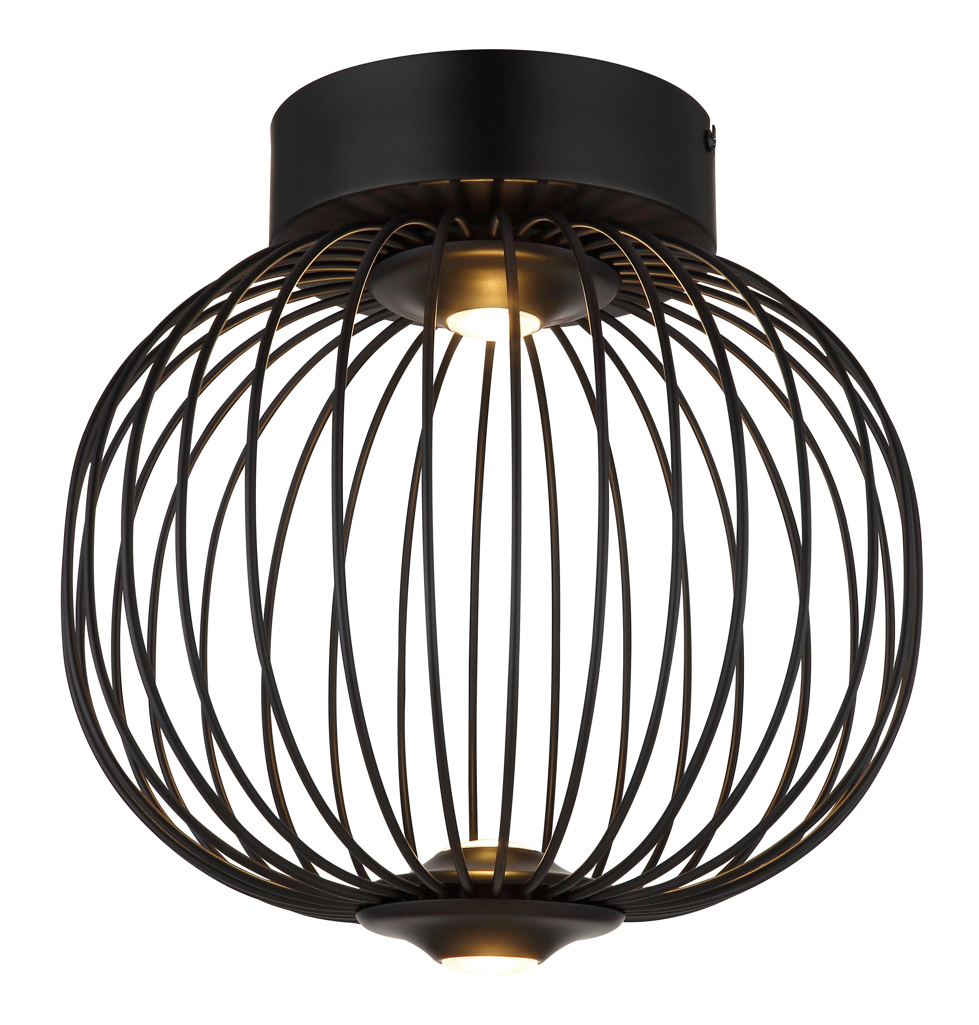 LED-Deckenleuchte Galway Schwarz max. 15 Watt - Schwarz, Basics, Kunststoff/Metall (30/30cm) - Globo