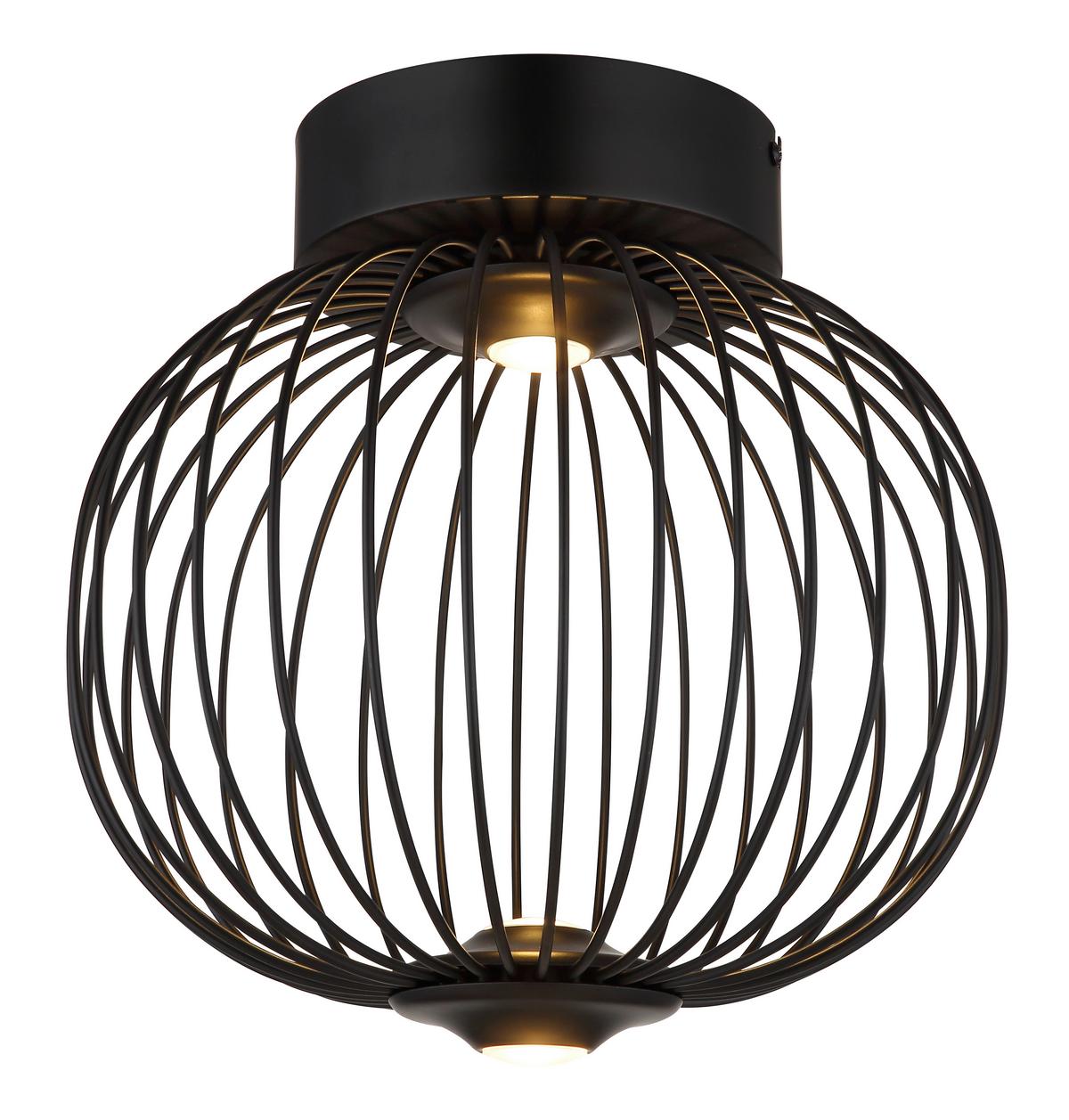 LED-Deckenleuchte Galway Schwarz max. 15 Watt - Schwarz, Basics, Kunststoff/Metall (30/30cm) - Globo