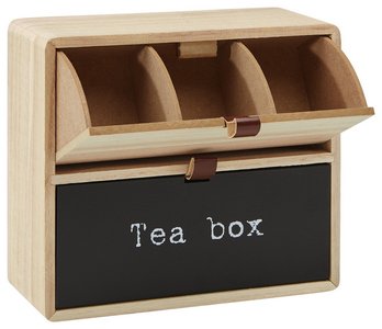 Teebox in Natur und Schwarz online bestellen Teebox aus Holz | Teekasten in den Farben Weiß und Schwarz