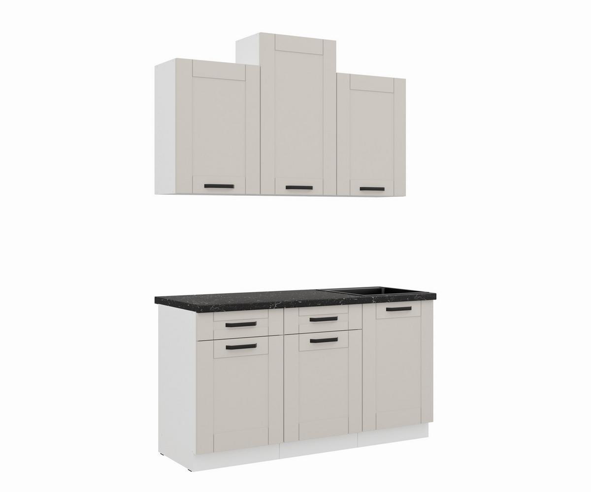 Blok Kuhinja Luna - bela/bež, Moderno, metal/pločasti materijal (150/218-236/60cm) - Modern Living