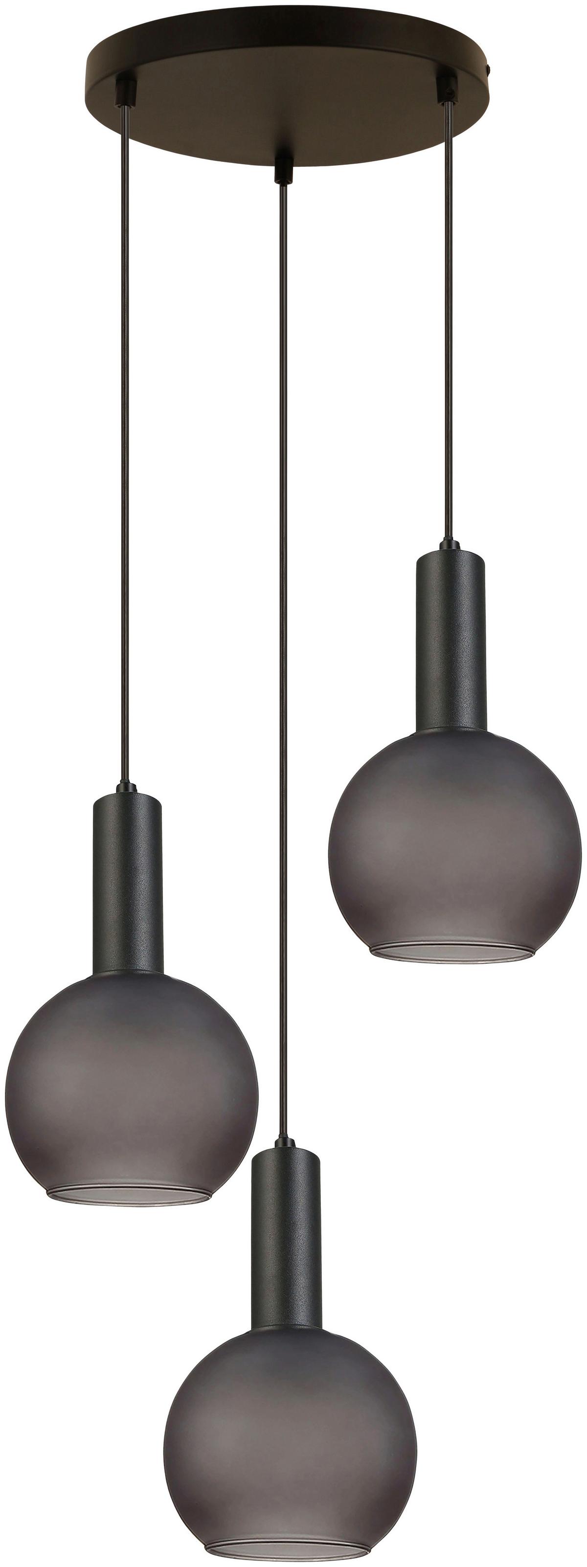 LAMPA WISZĄCA MARCY - czarny/szary, Trend, metal/szkło (25/120cm) - Novel