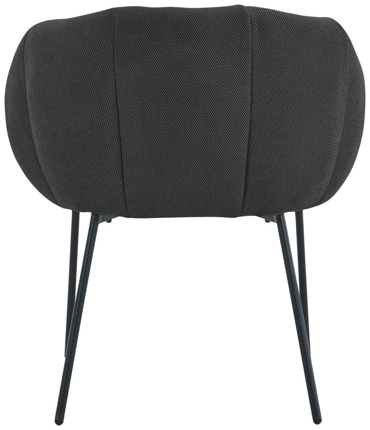 KRZESŁO Z PODŁOKIETNIKAMI LEJLA  -EXKLUSIV- - czarny, Design, metal/tkanina (66/78/72cm) - Carryhome