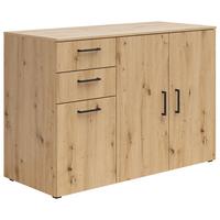 Kommode Multistauraum Eiche Artisan - Anthrazit/Schwarz, Modern, Holzwerkstoff/Kunststoff (120/83/52cm) - Premium Living