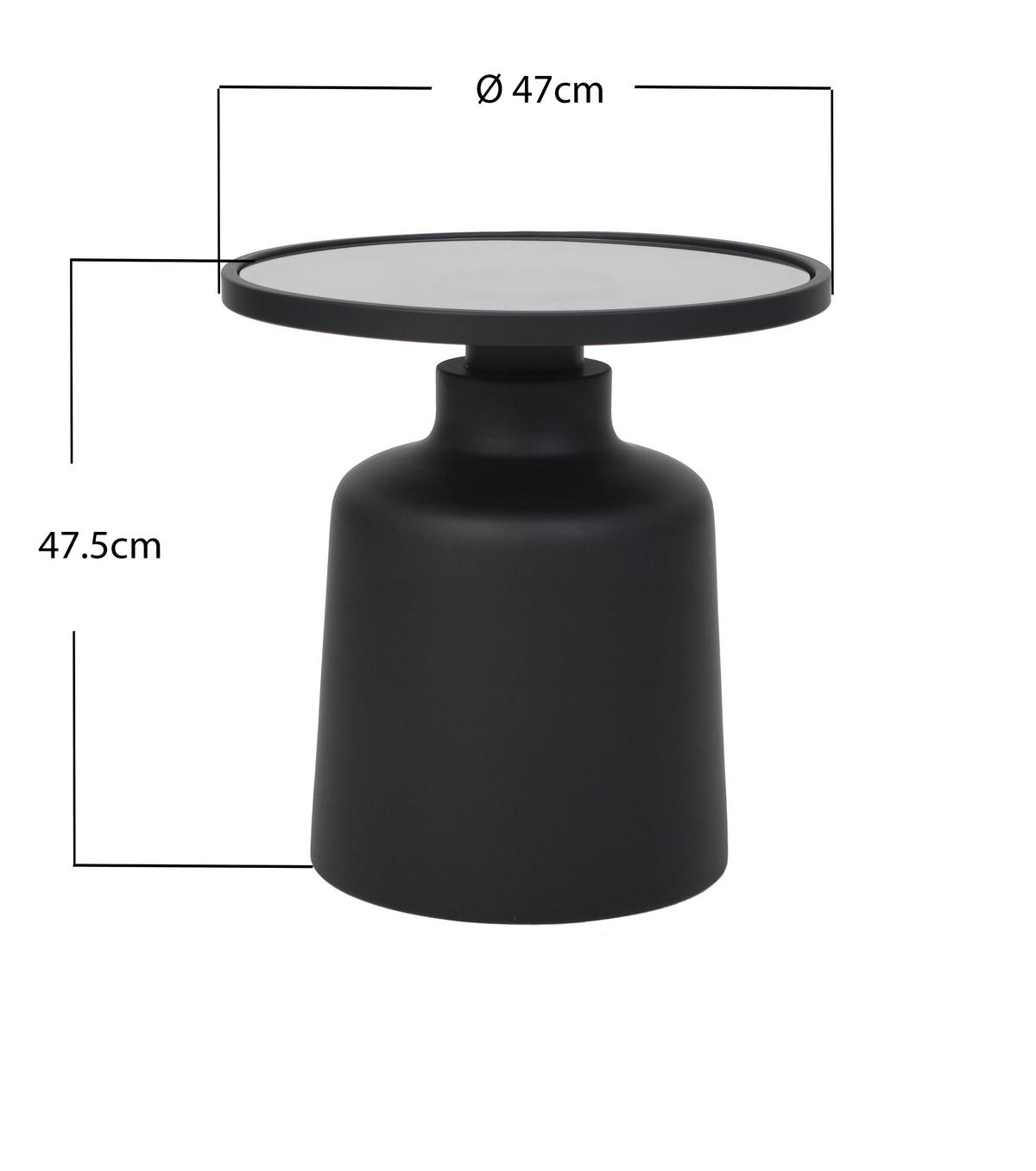 Stolić Jaro - crna, Moderno, staklo/metal (47/48cm) - Premium Living