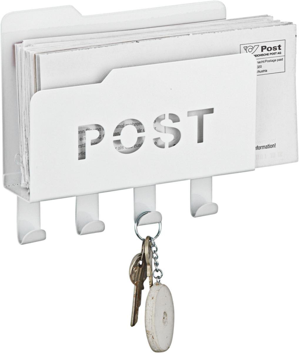 Levéltartó Fehér Fém 4 Akasztó Post - fehér, fém (20/19cm) - Mömax