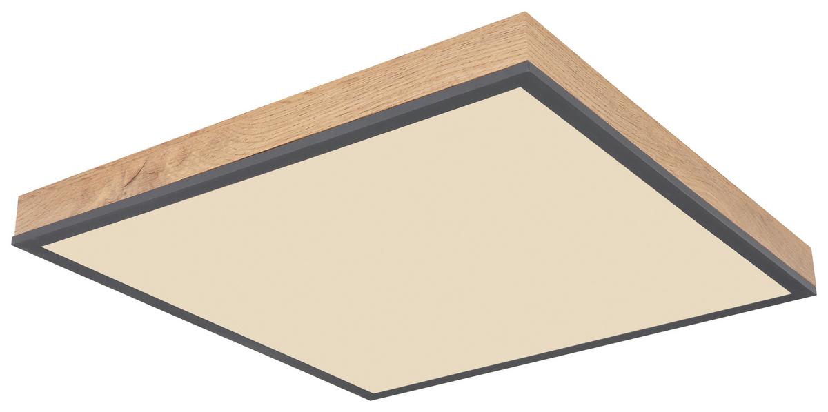 Deckenleuchte Doro in Graphitfarben max. 24 Watt - Opal/Graphitfarben, Basics, Kunststoff/Metall (45/45/7,6cm) - Globo