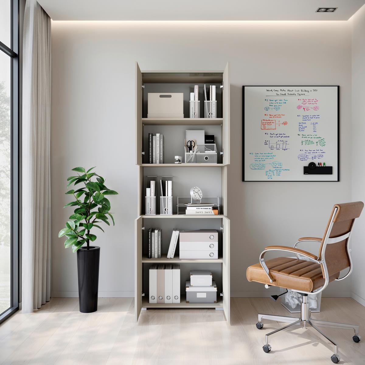 Arhivska Omara Vera 70, Bež, Kašmir - kašmir/bež, Design, leseni material (68/181,9/33cm) - Livetastic