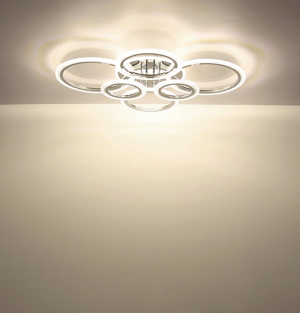 Led-deckenleuchte 67366-48 Salinas - Klar/Chromfarben, Design, Kunststoff/Metall (78/60,5/11,5cm) - Globo