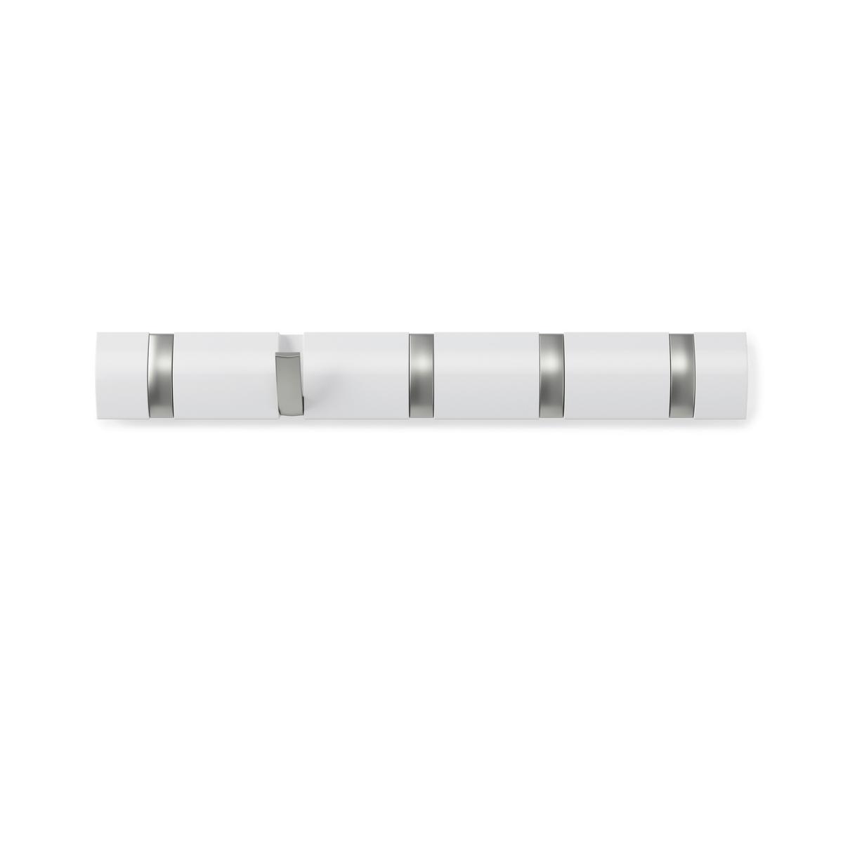 Hakenleiste Flip 5 Weiss - Weiss, Modern, Holz/Kunststoff (51/6/3cm) - Mömax