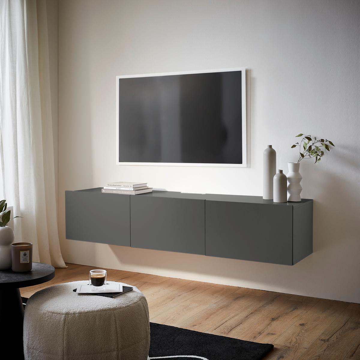 KOMODA NISKA NEWNIQ - antracytowy, Design, materiał drewnopochodny (180/36,7/42cm) - Hom`in