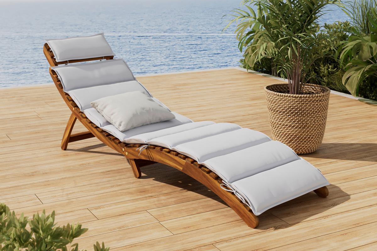 Napozóágy Natalie - bézs, Natur, textil/fa (180/62/54cm) - Mömax