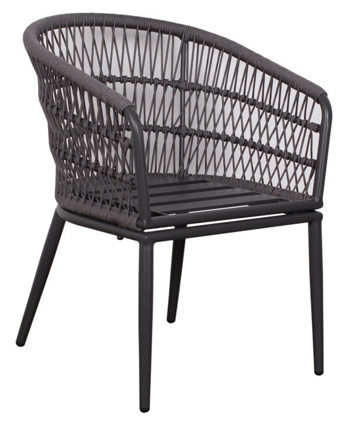 Gartensessel Genua Dunkelgrau - Grau, Basics, Kunststoff/Textil (58/78/63cm) - Gardenson