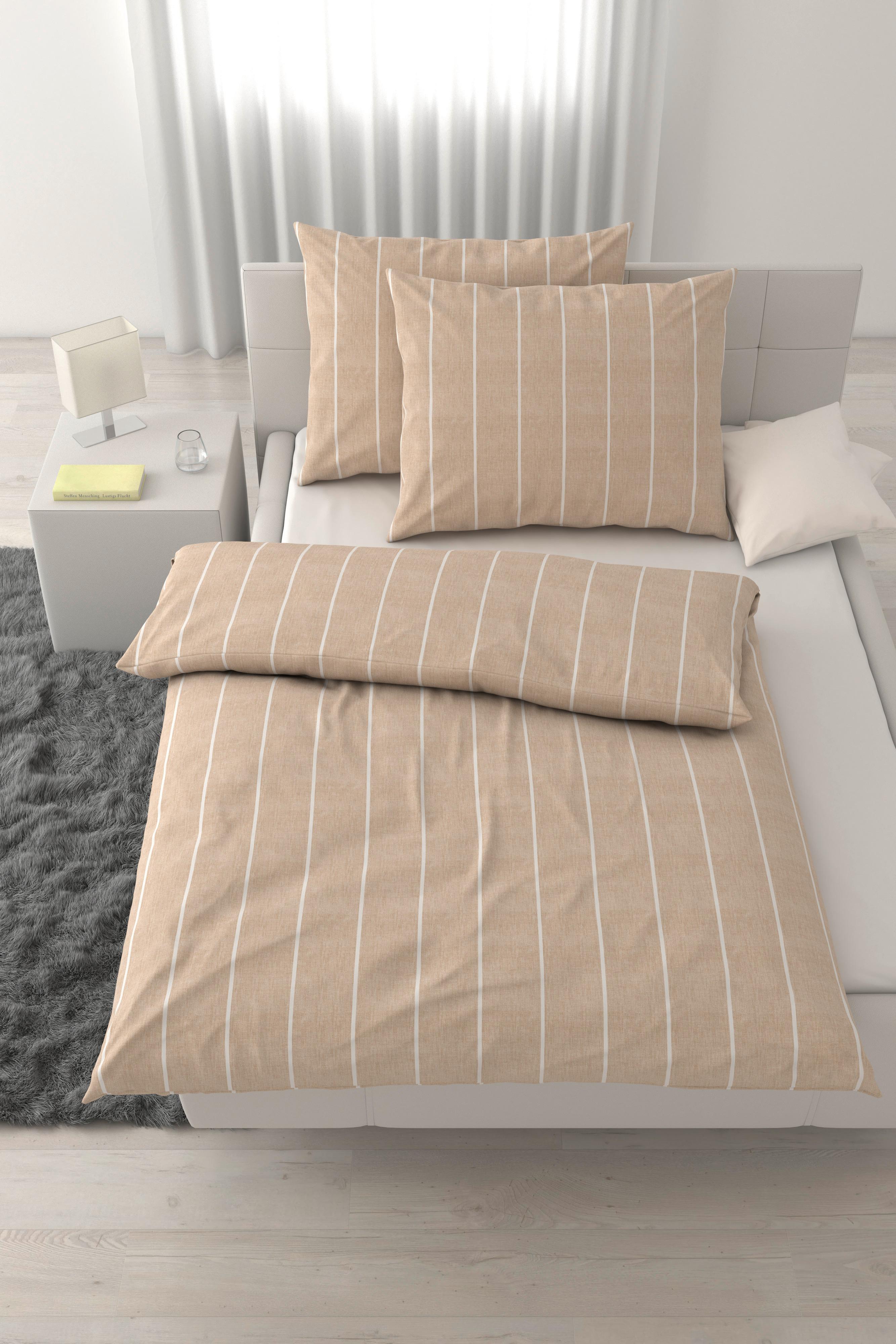 Ágyneműhuzat-garnitúra Tyline Xxl - bézs, textil (200/220cm) - Mömax