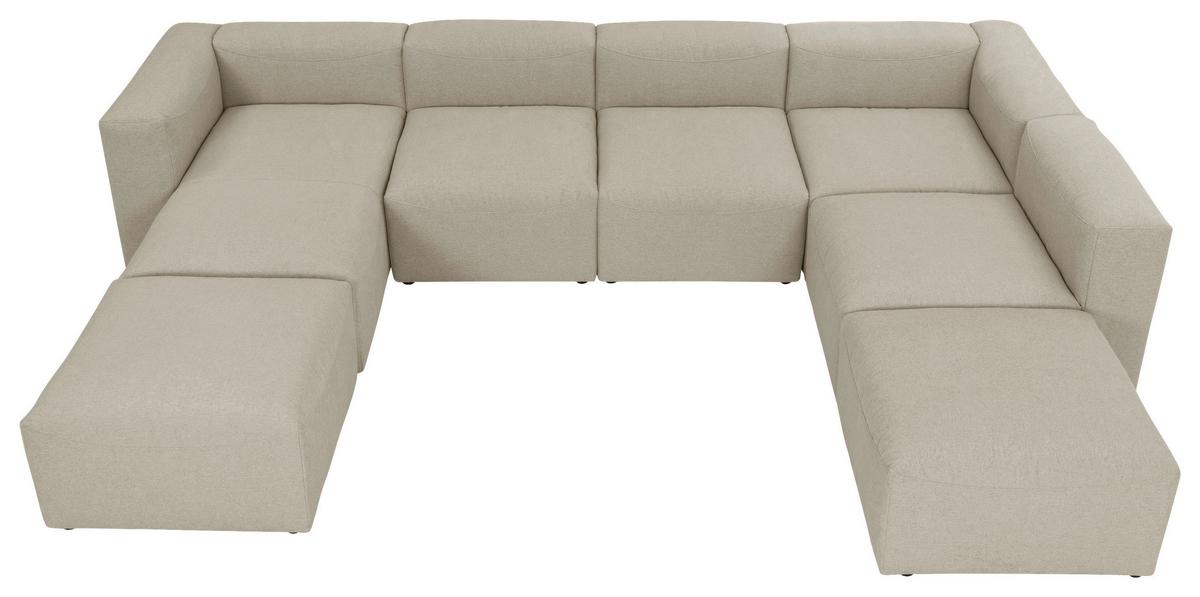 WOHNLANDSCHAFT LENA - Creme, Design, Kunststoff/Textil (235/350/250cm) - Max Winzer
