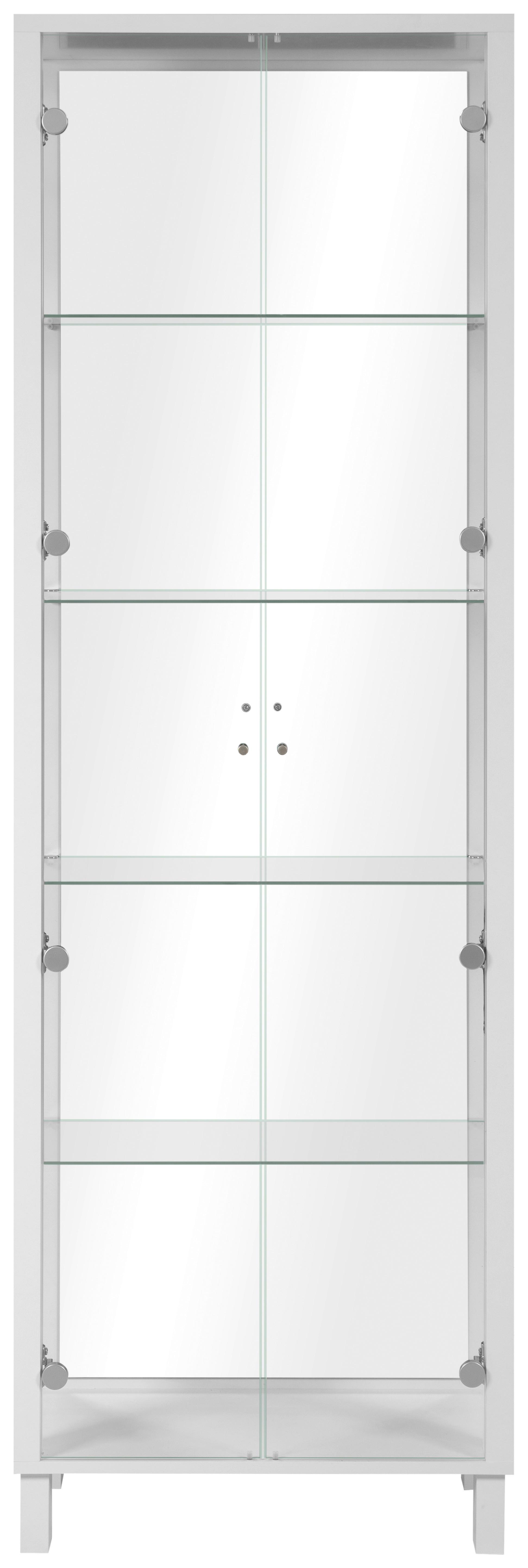 Vitrina Albi - bela, Moderno, staklo/metal (62/189/33cm) - Modern Living