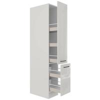 Apothekerschrank in Lichtgrau glänzend - Schwarz/Grau, MODERN, Holzwerkstoff/Metall (30/200/57cm) - FlexWell