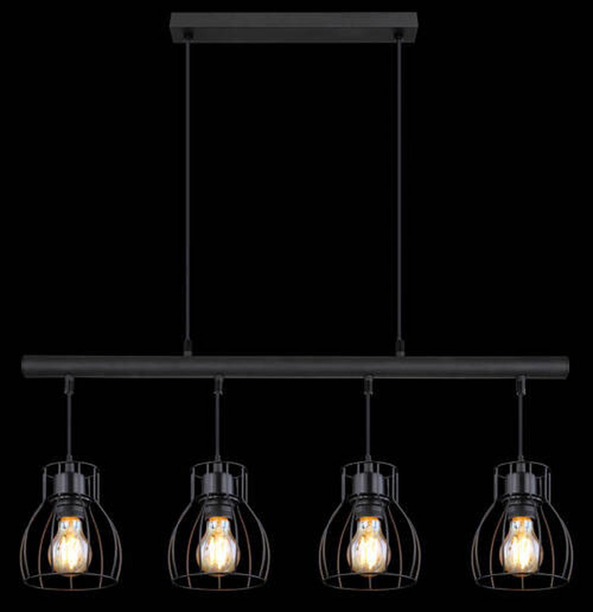 Viseča Led-svetilka 15326-4lm Mina - črna, Trend, kovina/umetna masa (77/14/120cm) - Globo