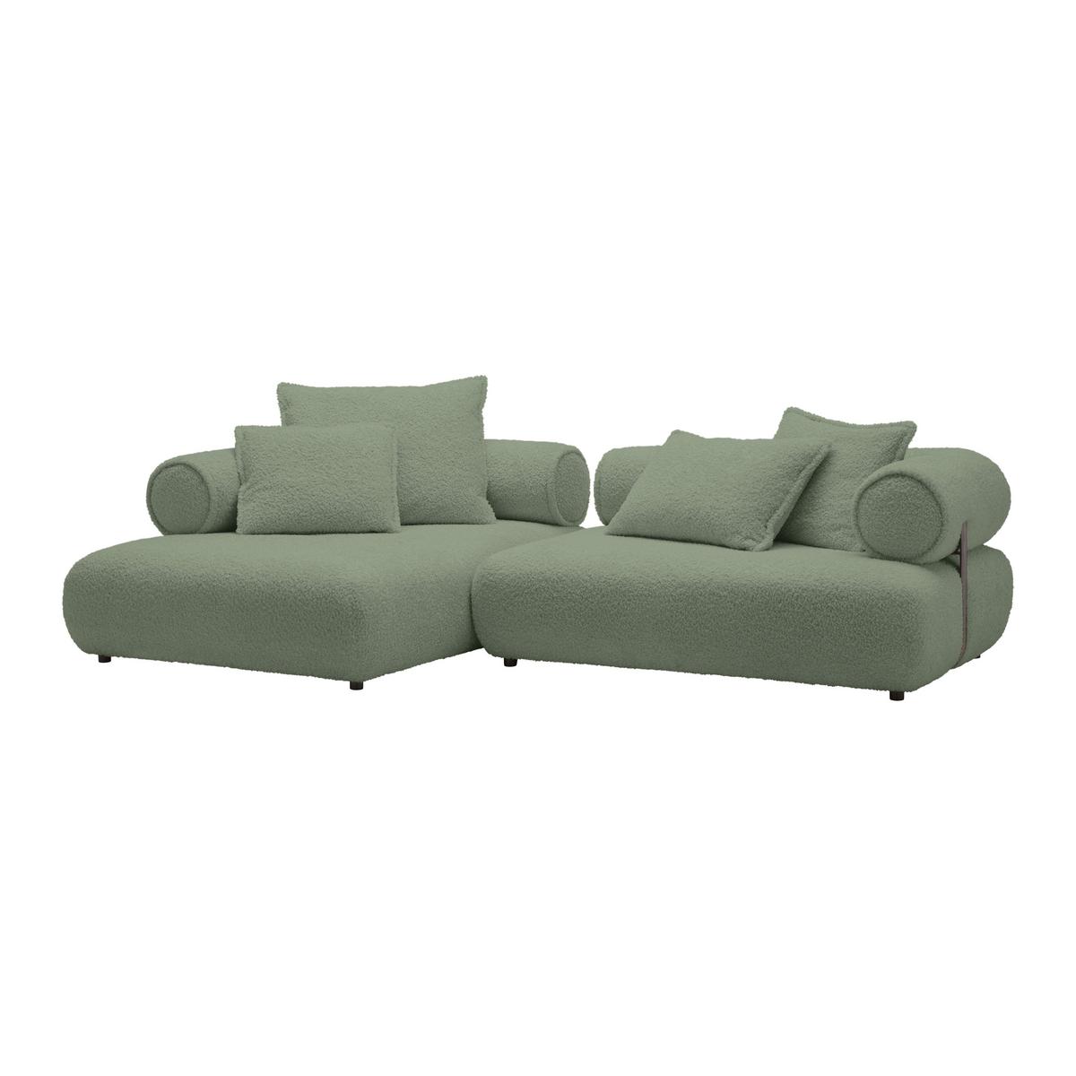 Wohnlandschaft Casimir Mintgrün - Schwarz/Mintgrün, LIFESTYLE, Kunststoff/Textil (180/78/310cm) - Premium Living