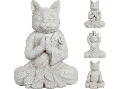 Szobor Jógázó Macska - Basics, műanyag (29/40/20cm)