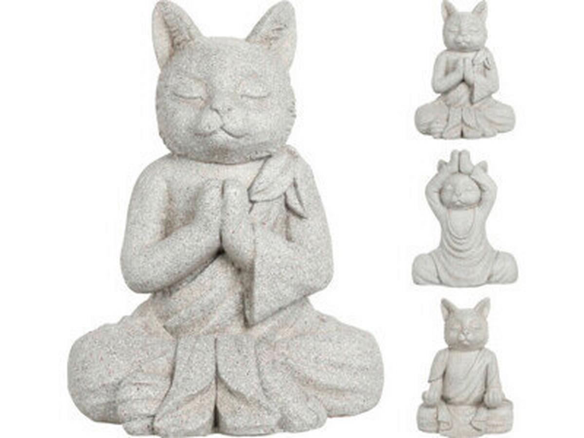 Szobor Jógázó Macska - Basics, műanyag (29/40/20cm)