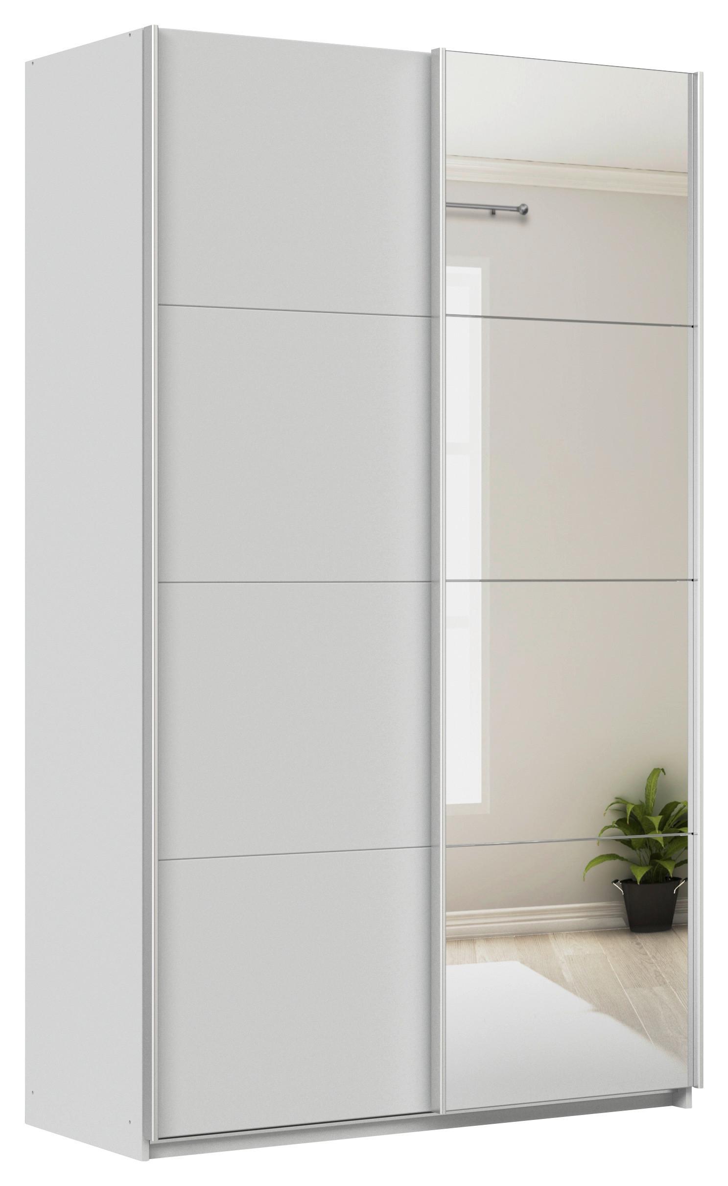 Ormar S Kliznim Vratima Feldkirch - srebrne boje/svijetlo siva, Moderno, drvni materijal/metal (136/229/62cm) - Modern Living