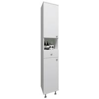 HOCHSCHRANK NILOSI - Weiss/Silberfarben, Modern, Holzwerkstoff/Kunststoff (30/185/31cm) - MID.YOU